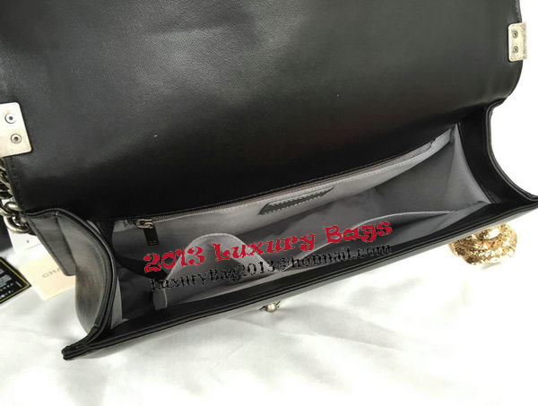 Chanel Boy Flap Shoulder Bag Original Black Sheepskin Leather A67087 Silver Chanel Boy Flap Shoulder Bag Original Black Sheepskin Leather A67087 Silver