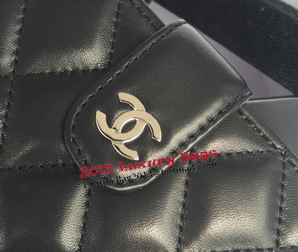 Chanel Matelasse Bi-Fold Wallet Black Sheepskin Leater A48667 Silver Chanel Matelasse Bi-Fold Wallet Black Sheepskin Leater A48667 Silver