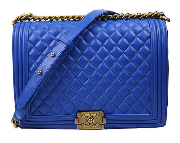 Chanel Boy Flap Shoulder Bag Original Sheepskin Leather A67087 Blue