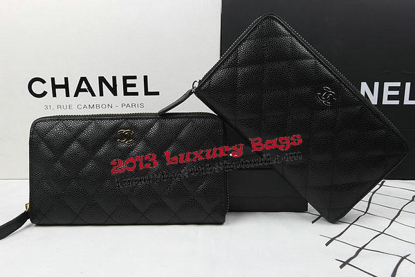 Chanel Matelasse Zip Around Wallet Black Cannage Pattern A50097 Silver Chanel Matelasse Zip Around Wallet Black Cannage Pattern A50097 Silver