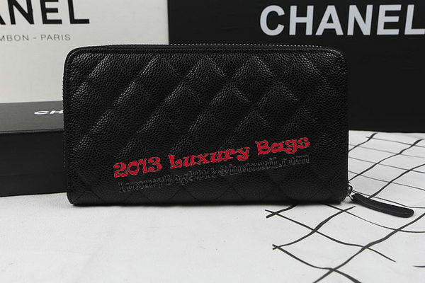 Chanel Matelasse Zip Around Wallet Black Cannage Pattern A50097 Silver Chanel Matelasse Zip Around Wallet Black Cannage Pattern A50097 Silver