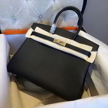 Hermes Birkin 35CM 30CM 30CM Tote Bag Grainy Leather H35H30H25 Black