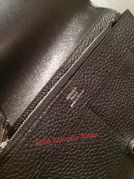 Hermes Compact Passport Holder Original Leather Black