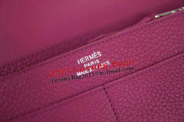 Hermes Compact Passport Holder Original Leather Wallet Peach
