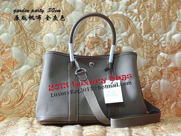 Hermes Garden Party 30cm Tote Bags Original Leather Grey Hermes Garden Party 30cm Tote Bags Original Leather Grey