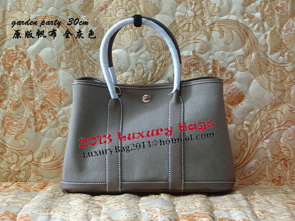 Hermes Garden Party 30cm Tote Bags Original Leather Grey Hermes Garden Party 30cm Tote Bags Original Leather Grey