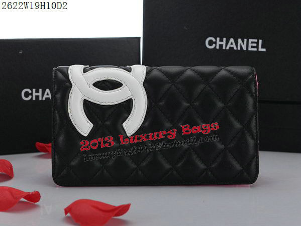 Chanel Combon Bi-Fold Wallet White CC Logo A2622 Black Chanel Combon Bi-Fold Wallet White CC Logo A2622 Black
