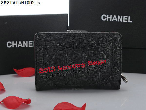 Chanel Matelasse Bi-Fold Wallet Cannage Pattern A2621 Black Chanel Matelasse Bi-Fold Wallet Cannage Pattern A2621 Black
