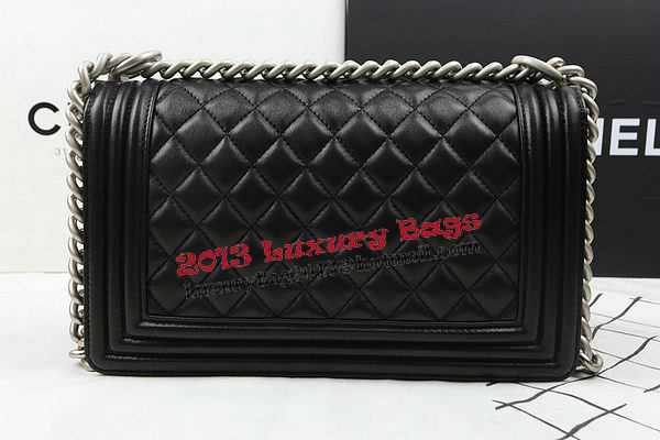Boy Chanel Flap Shoulder Bags Original Lambskin A67025 Black