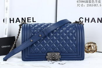 Boy Chanel Flap Shoulder Bags Sheepskin Leather A67086 Blue Boy Chanel Flap Shoulder Bags Sheepskin Leather A67086 Blue