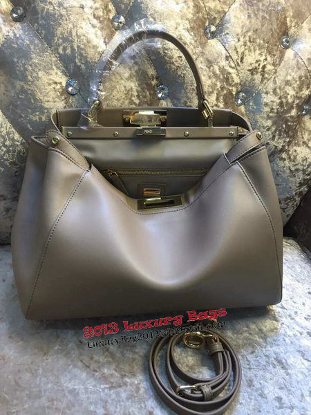 Fendi Peekaboo Bag Calfskin Leather 30340 Grey Fendi Peekaboo Bag Calfskin Leather 30340 Grey