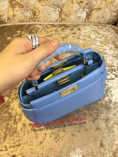 Fendi mini Peekaboo Bag Calfskin Leather 30320 SkyBlue Fendi mini Peekaboo Bag Calfskin Leather 30320 SkyBlue