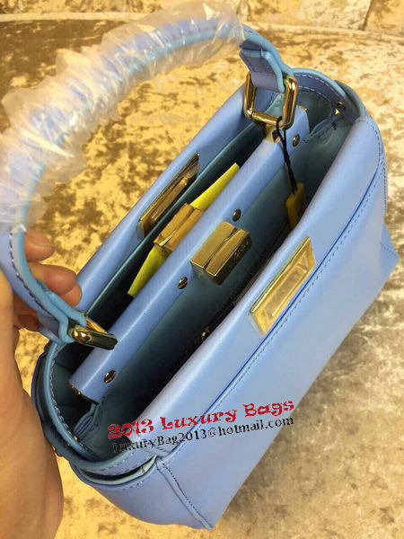 Fendi mini Peekaboo Bag Calfskin Leather 30320 SkyBlue Fendi mini Peekaboo Bag Calfskin Leather 30320 SkyBlue