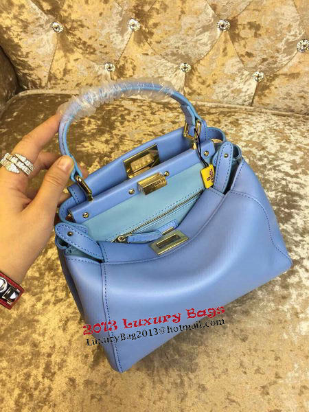 Fendi mini Peekaboo Bag Calfskin Leather 30320 SkyBlue Fendi mini Peekaboo Bag Calfskin Leather 30320 SkyBlue