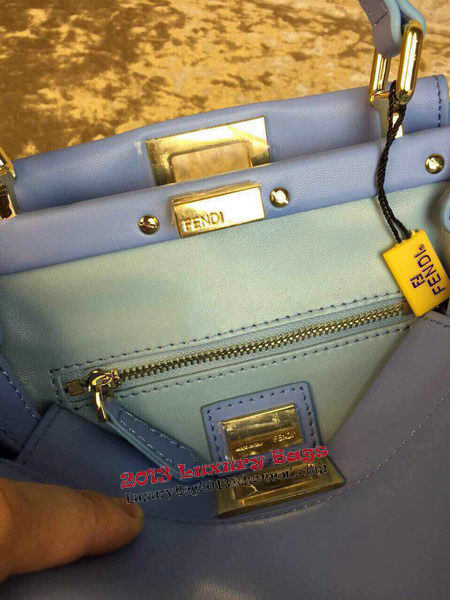 Fendi mini Peekaboo Bag Calfskin Leather 30320 SkyBlue Fendi mini Peekaboo Bag Calfskin Leather 30320 SkyBlue