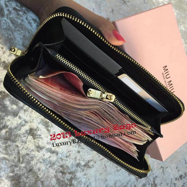 miu miu Matelasse Nappa Leather Wallet MM30150 Black miu miu Matelasse Nappa Leather Wallet MM30150 Black