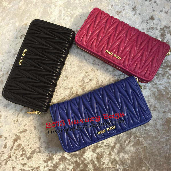 miu miu Matelasse Nappa Leather Wallet MM30150 Black miu miu Matelasse Nappa Leather Wallet MM30150 Black