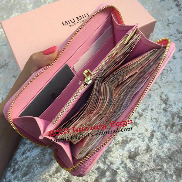 miu miu Matelasse Nappa Leather Wallet MM30150 Pink miu miu Matelasse Nappa Leather Wallet MM30150 Pink