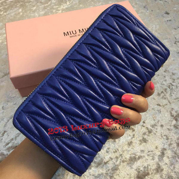 miu miu Matelasse Nappa Leather Wallet MM30150 Royal miu miu Matelasse Nappa Leather Wallet MM30150 Royal