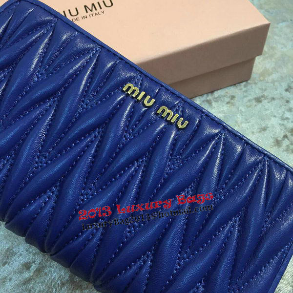 miu miu Matelasse Nappa Leather Wallet MM30150 Royal miu miu Matelasse Nappa Leather Wallet MM30150 Royal