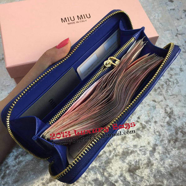 miu miu Matelasse Nappa Leather Wallet MM30150 Royal miu miu Matelasse Nappa Leather Wallet MM30150 Royal