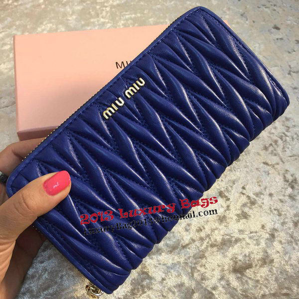 miu miu Matelasse Nappa Leather Wallet MM30150 Royal miu miu Matelasse Nappa Leather Wallet MM30150 Royal