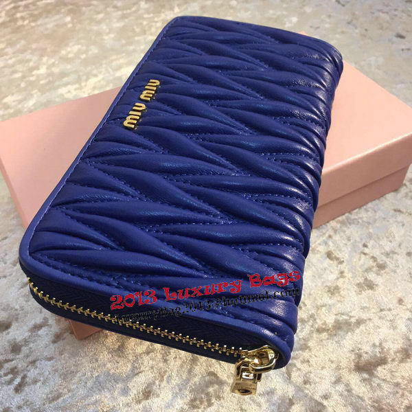 miu miu Matelasse Nappa Leather Wallet MM30150 Royal miu miu Matelasse Nappa Leather Wallet MM30150 Royal