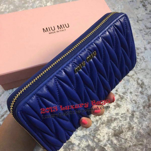 miu miu Matelasse Nappa Leather Wallet MM30150 Royal miu miu Matelasse Nappa Leather Wallet MM30150 Royal