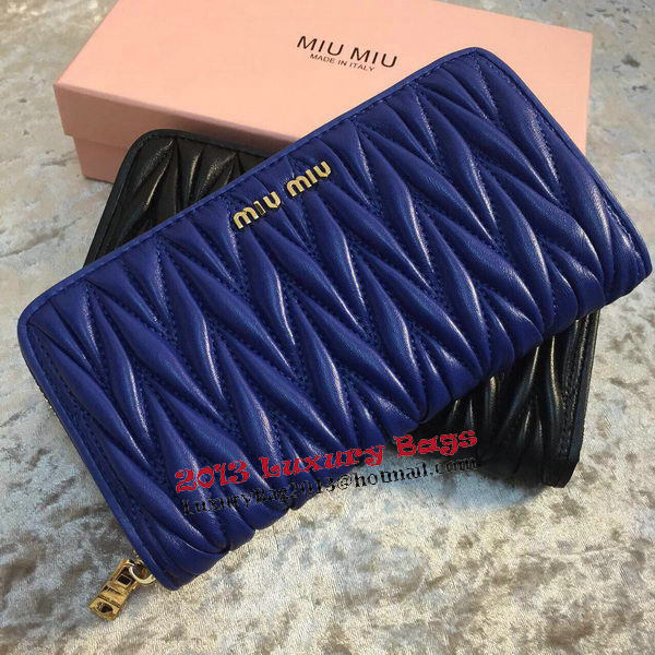 miu miu Matelasse Nappa Leather Wallet MM30150 Royal miu miu Matelasse Nappa Leather Wallet MM30150 Royal