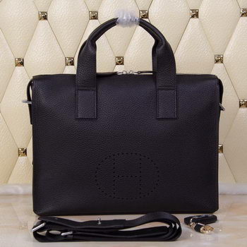 Hermes Briefcase Original Grainy Leather H8813T Black