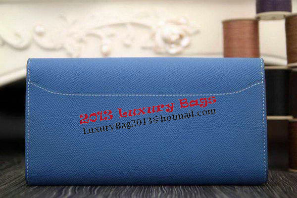 Hermes Constance Long Wallets Original Leather HA909 Blue Hermes Constance Long Wallets Original Leather HA909 Blue