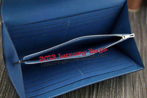 Hermes Constance Long Wallets Original Leather HA909 Blue Hermes Constance Long Wallets Original Leather HA909 Blue
