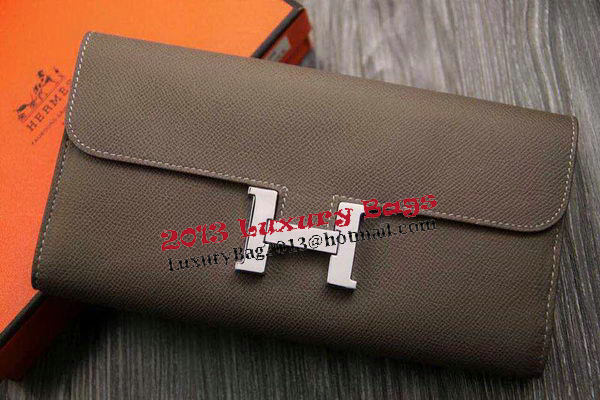 Hermes Constance Long Wallets Original Leather HA909 Grey