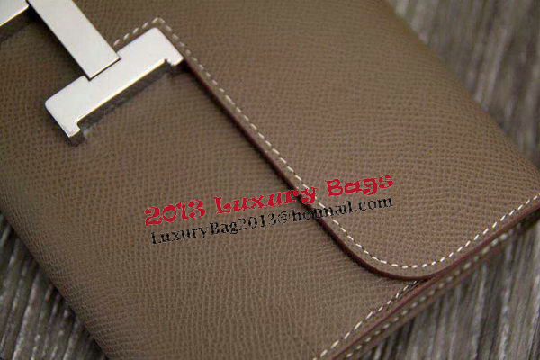 Hermes Constance Long Wallets Original Leather HA909 Grey