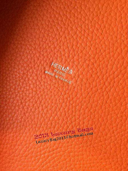 Hermes Picotin Lock 22cm Bags Litchi Leather HPT22 Orange Hermes Picotin Lock 22cm Bags Litchi Leather HPT22 Orange