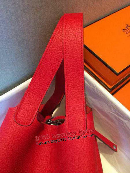 Hermes Picotin Lock 22cm Bags Litchi Leather HPT22 Red Hermes Picotin Lock 22cm Bags Litchi Leather HPT22 Red