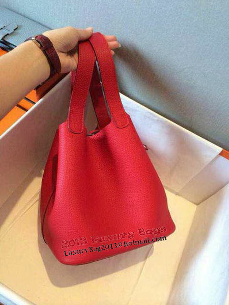 Hermes Picotin Lock 22cm Bags Litchi Leather HPT22 Red Hermes Picotin Lock 22cm Bags Litchi Leather HPT22 Red