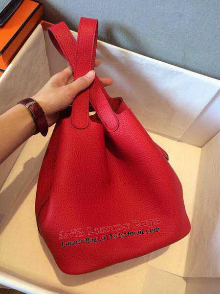 Hermes Picotin Lock 22cm Bags Litchi Leather HPT22 Red Hermes Picotin Lock 22cm Bags Litchi Leather HPT22 Red