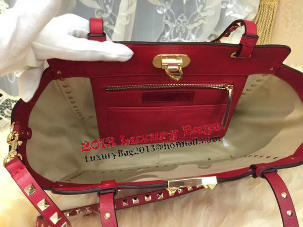 Valentino Garavani Rockstud Medium Tote Bag VO0812T Red