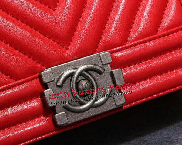 Boy Chanel Flap Shoulder Bag Herringbone Stitching CHA6817 Red Boy Chanel Flap Shoulder Bag Herringbone Stitching CHA6817 Red