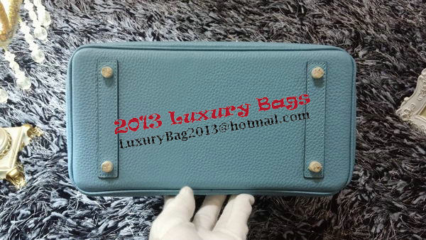 Hermes Birkin 30CM Tote Bags Litchi Leather H30LI Skyblue Hermes Birkin 30CM Tote Bags Litchi Leather H30LI Skyblue