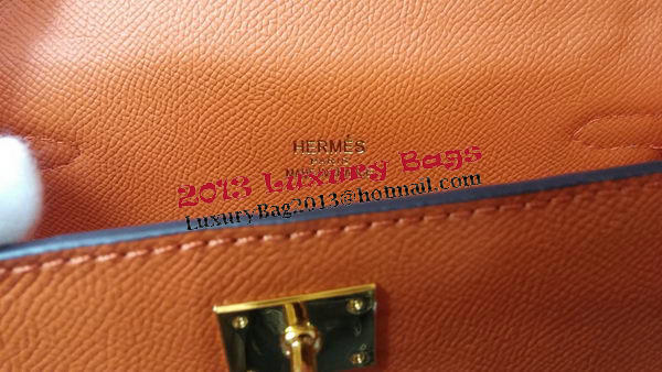 Hermes MINI Kelly 22cm Tote Bag Calf Leather K011 Orange Hermes MINI Kelly 22cm Tote Bag Calf Leather K011 Orange