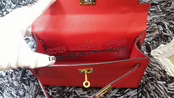 Hermes MINI Kelly 22cm Tote Bag Calf Leather K011 Red Hermes MINI Kelly 22cm Tote Bag Calf Leather K011 Red