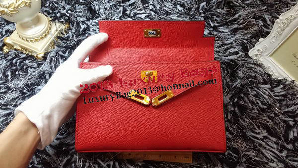 Hermes MINI Kelly 22cm Tote Bag Calf Leather K011 Red Hermes MINI Kelly 22cm Tote Bag Calf Leather K011 Red