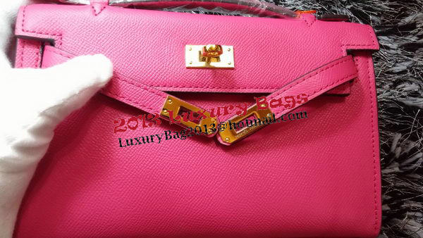 Hermes MINI Kelly 22cm Tote Bag Calf Leather K011 Rose