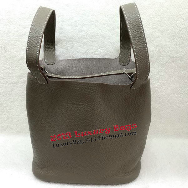 Hermes Picotin Lock 22cm Bags Litchi Leather HPL1048 Grey Hermes Picotin Lock 22cm Bags Litchi Leather HPL1048 Grey