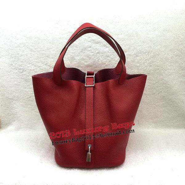 Hermes Picotin Lock 22cm Bags Litchi Leather HPL1048 Red Hermes Picotin Lock 22cm Bags Litchi Leather HPL1048 Red