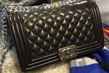 Boy Chanel Flap Shoulder Bag Sheepskin Leather A67086 Black Boy Chanel Flap Shoulder Bag Sheepskin Leather A67086 Black