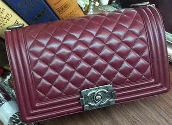 Boy Chanel Flap Shoulder Bag Sheepskin Leather A67086 Burgundy Boy Chanel Flap Shoulder Bag Sheepskin Leather A67086 Burgundy