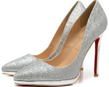 Christian Louboutin 120mm Pump Patent Leather CL1502 Silver